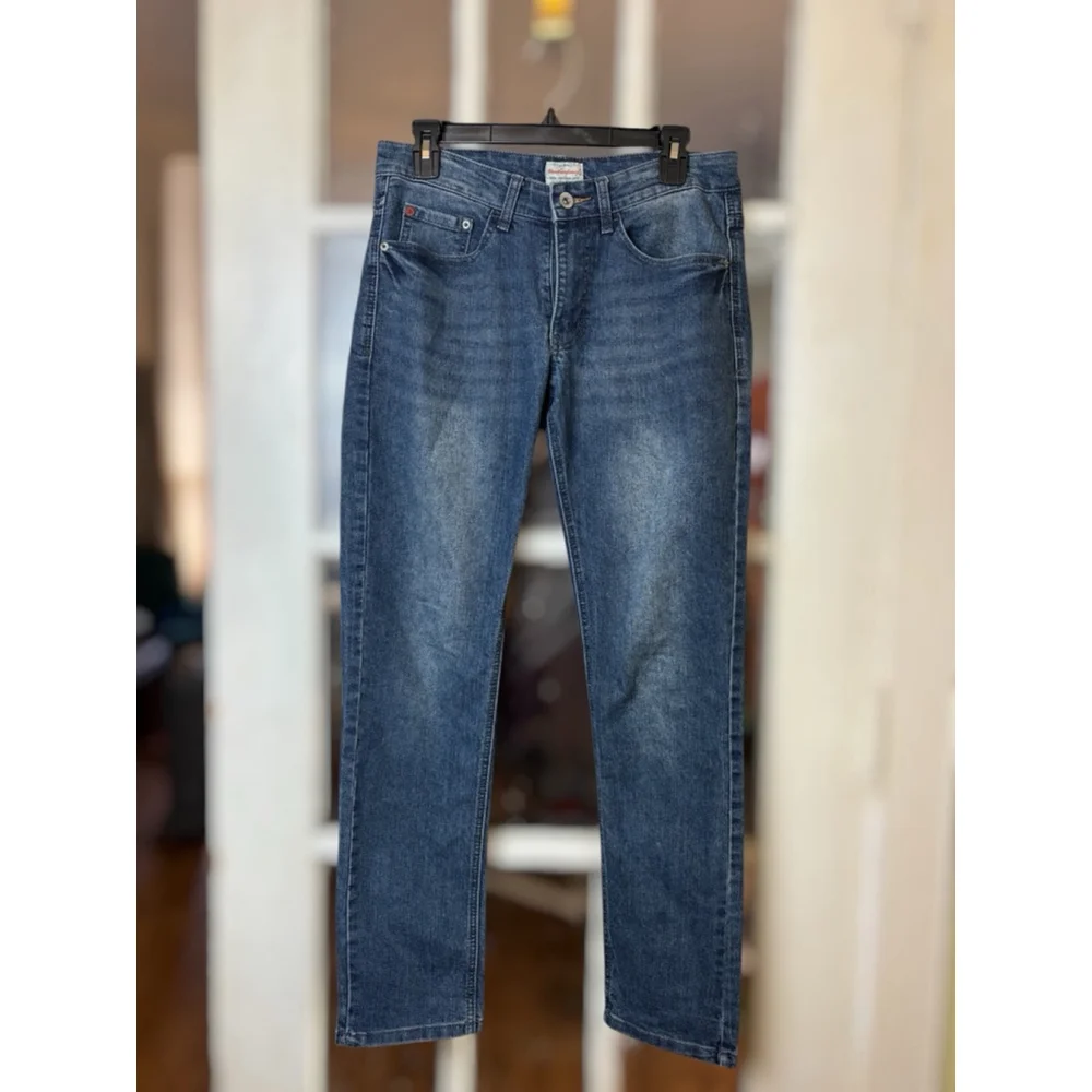 Weatherproof Vintage Men’s 32x29 Blue Slim Fit Stretch Denim Jeans Rugged Casual